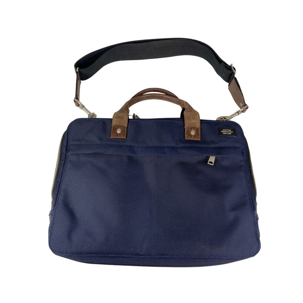 Jack Spade Nylon Slim BriefCase Messenger Bag Crossbody Navy Blue